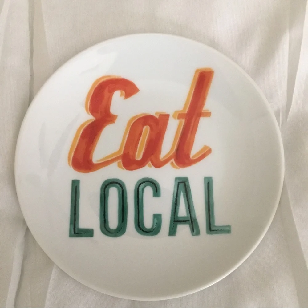 Paper Source Farmhouse Side Appetizer Plates Typography Fall Farmers Market 2014